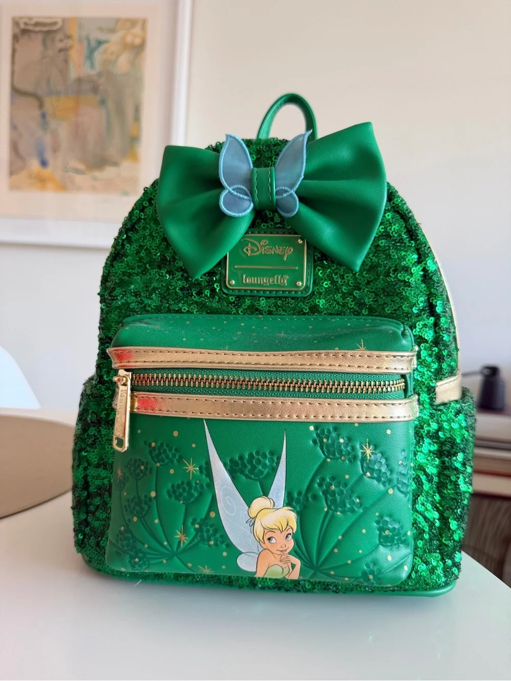 Disney Tinker Bell Green Sequin Loungefly